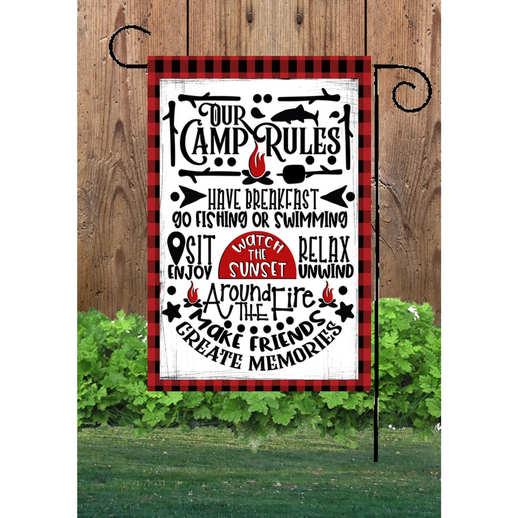 Flags Galore Camping Rules Garden Flag