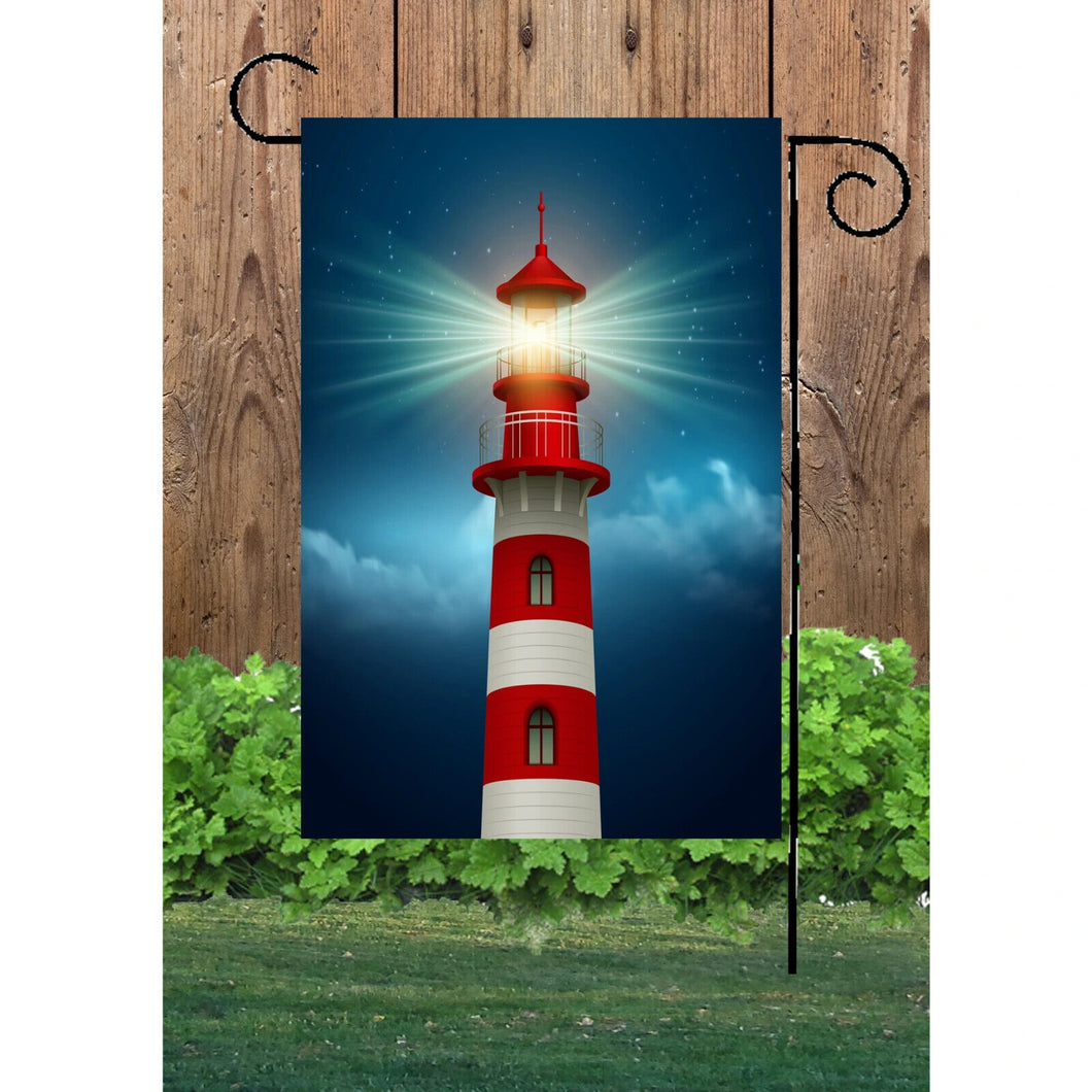 Flags Galore Lighthouseith Bright Light Garden Flag