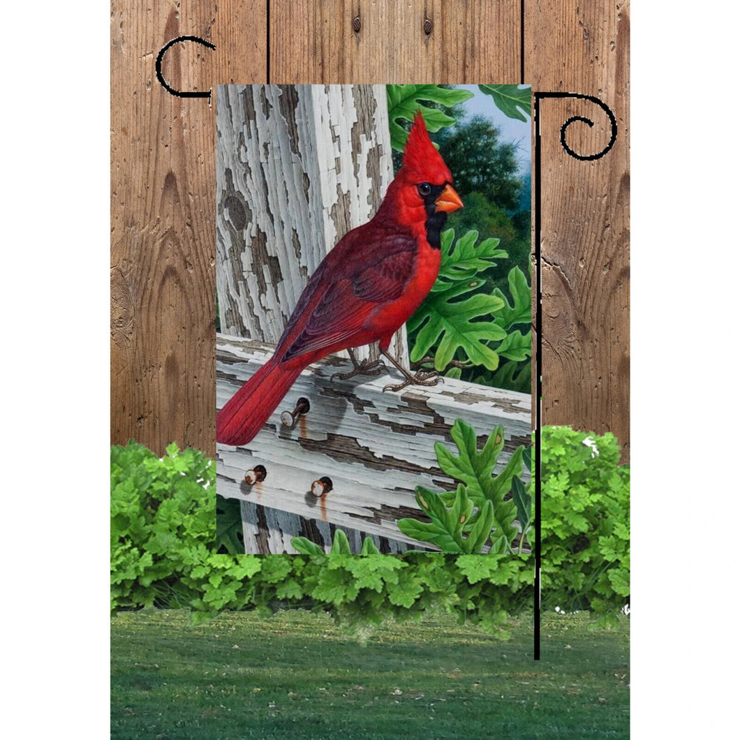 Flags Galore Cardinal on Fence Garden Flag