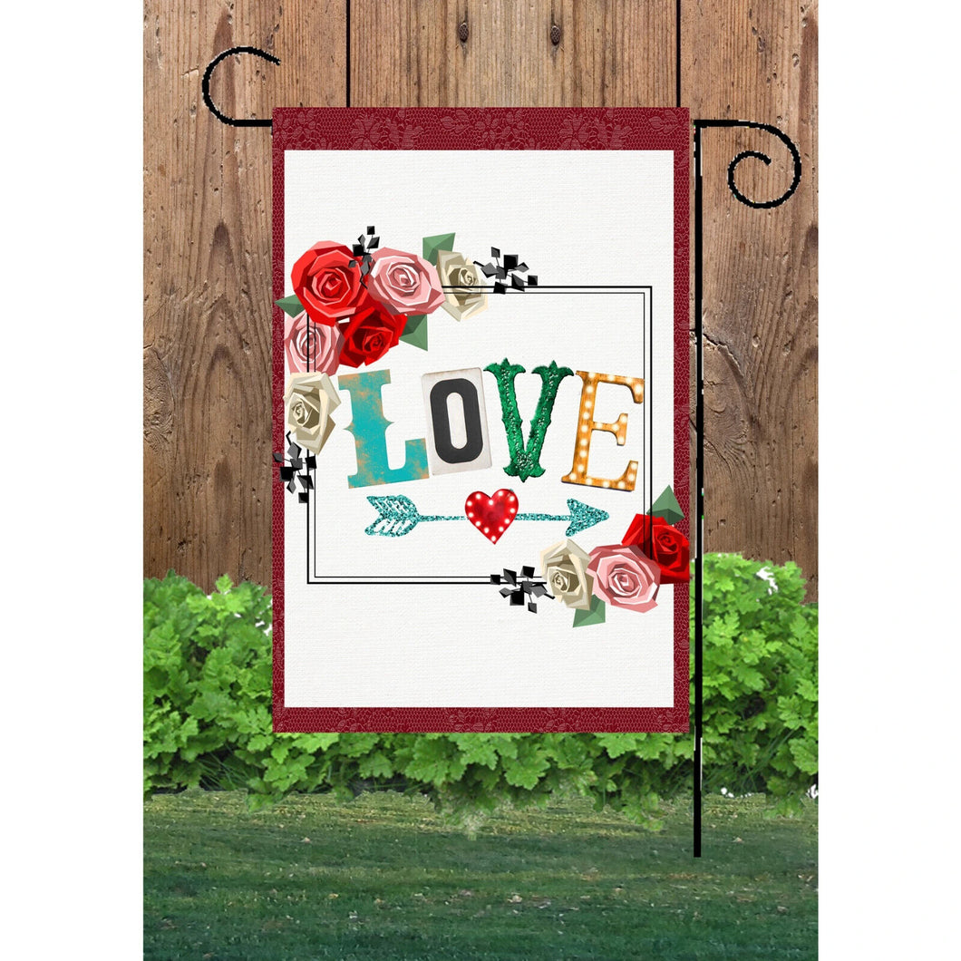Flags Galore Love Flowers Garden Flag