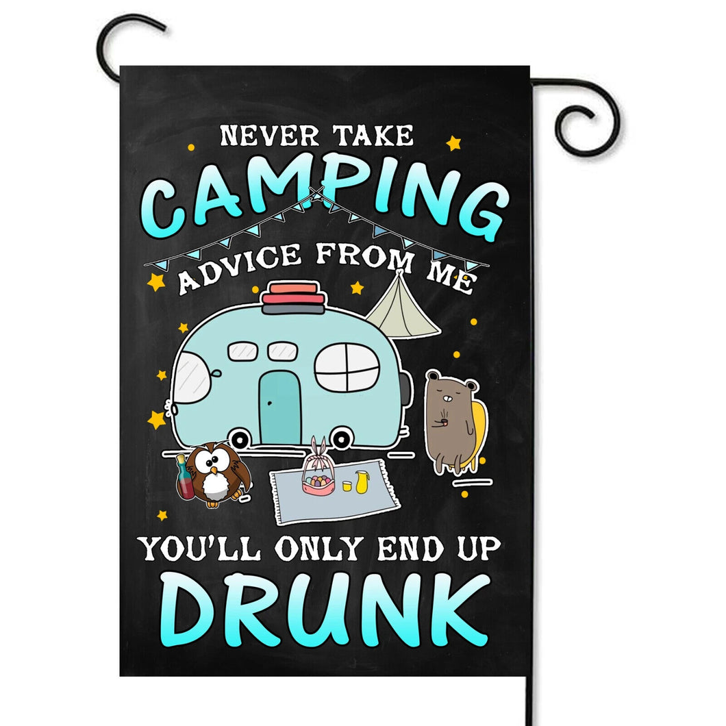 Flags Galore Drunk Camping Garden Flag