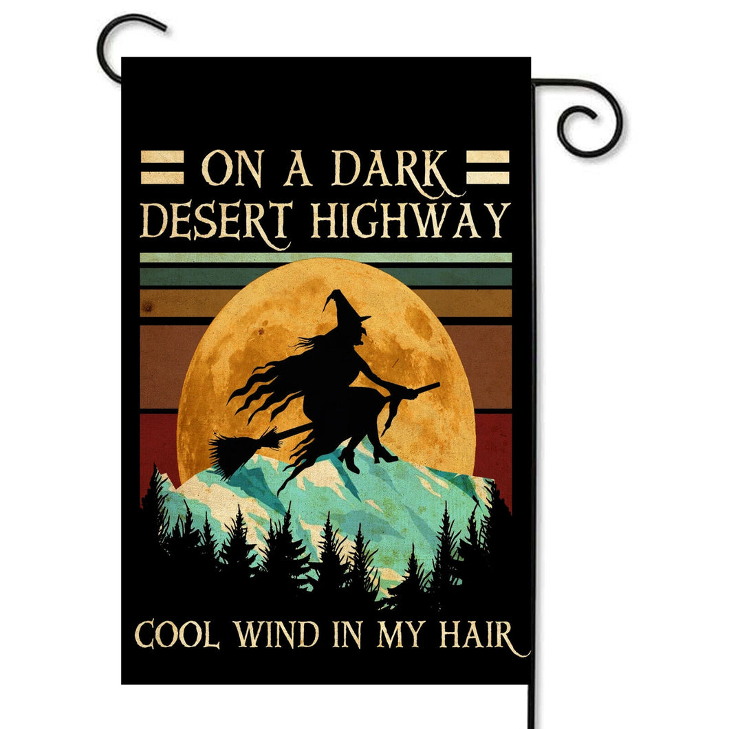 Flags Galore On a Dark Desert Hwy Garden Flag Halloween
