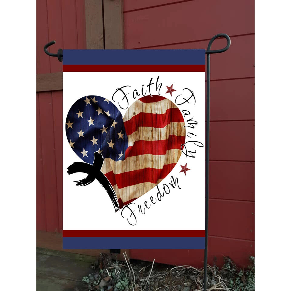 Flags Galore Faith Family Freedom Heart Garden Flag Patriotic