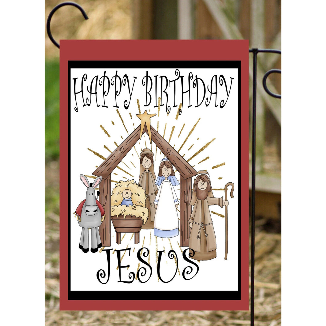 Flags Galore Happy Birthday Jesus Garden Flag Christmas