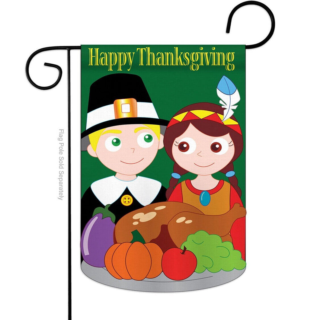 Two Group Thanksgiving Falltime Decor Flag