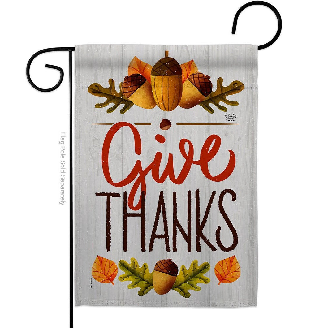 Two Group Flag Give Thanks Falltime Thanksgiving Decor Flag