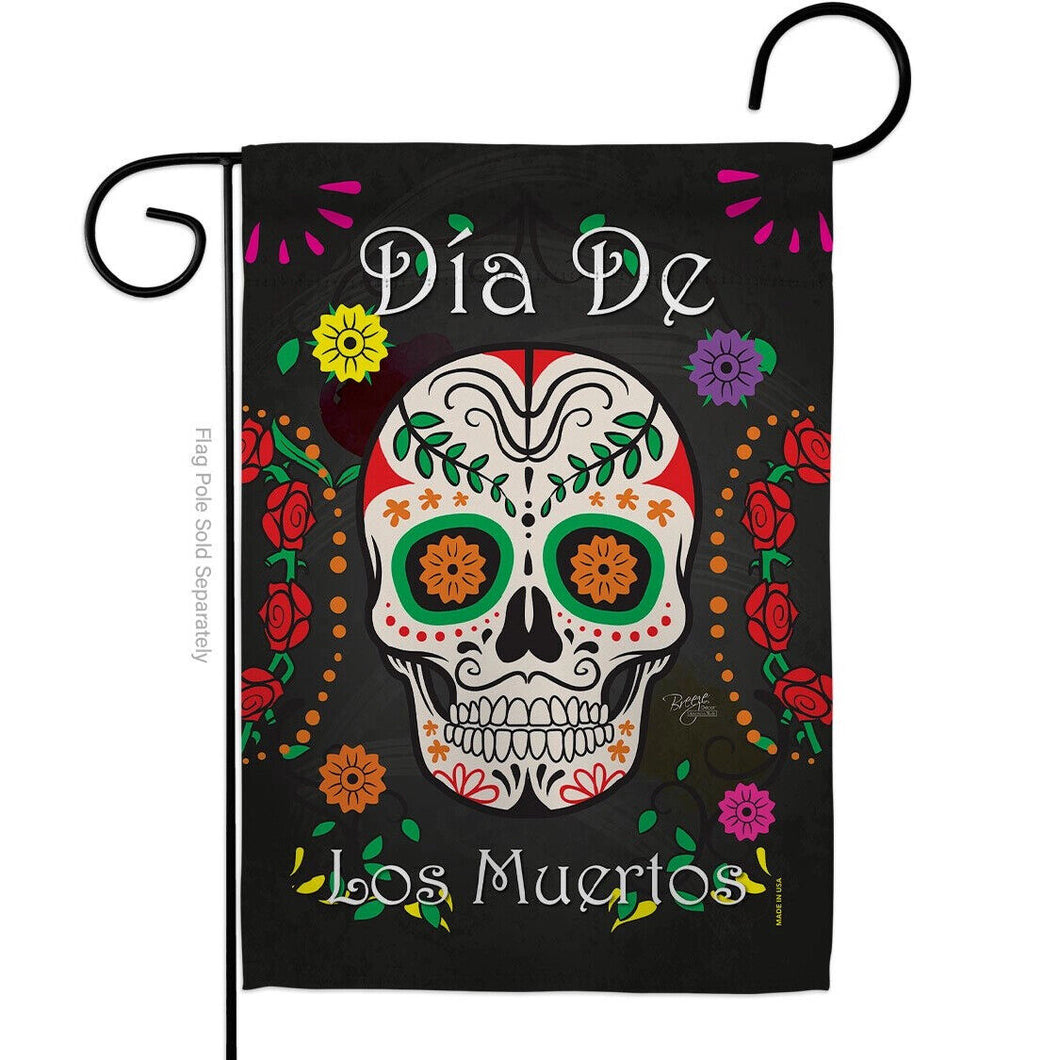 Two Group Flag Dia de los Muertos Falltime Day of Dead Halloween Decor Flag