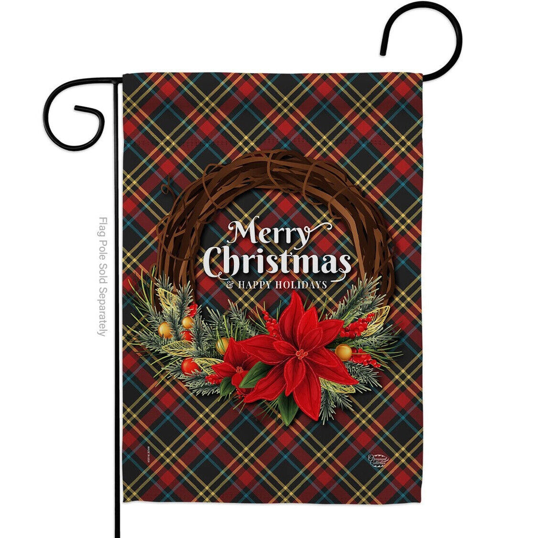 Two Group Flag Poinsettiareathintertime Christmas Decor Flag