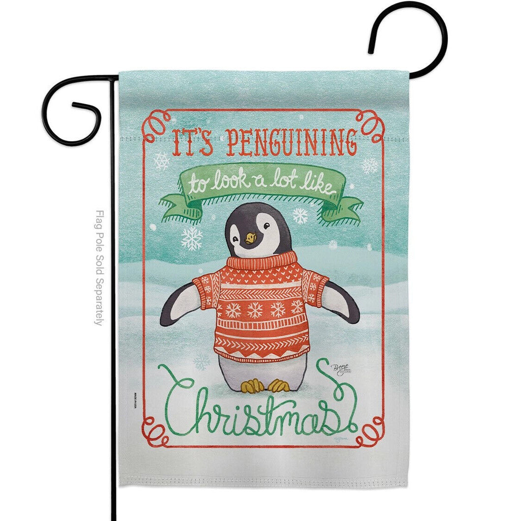 Two Group Flag It's Penguining To Lookintertime Christmas Decor Flag