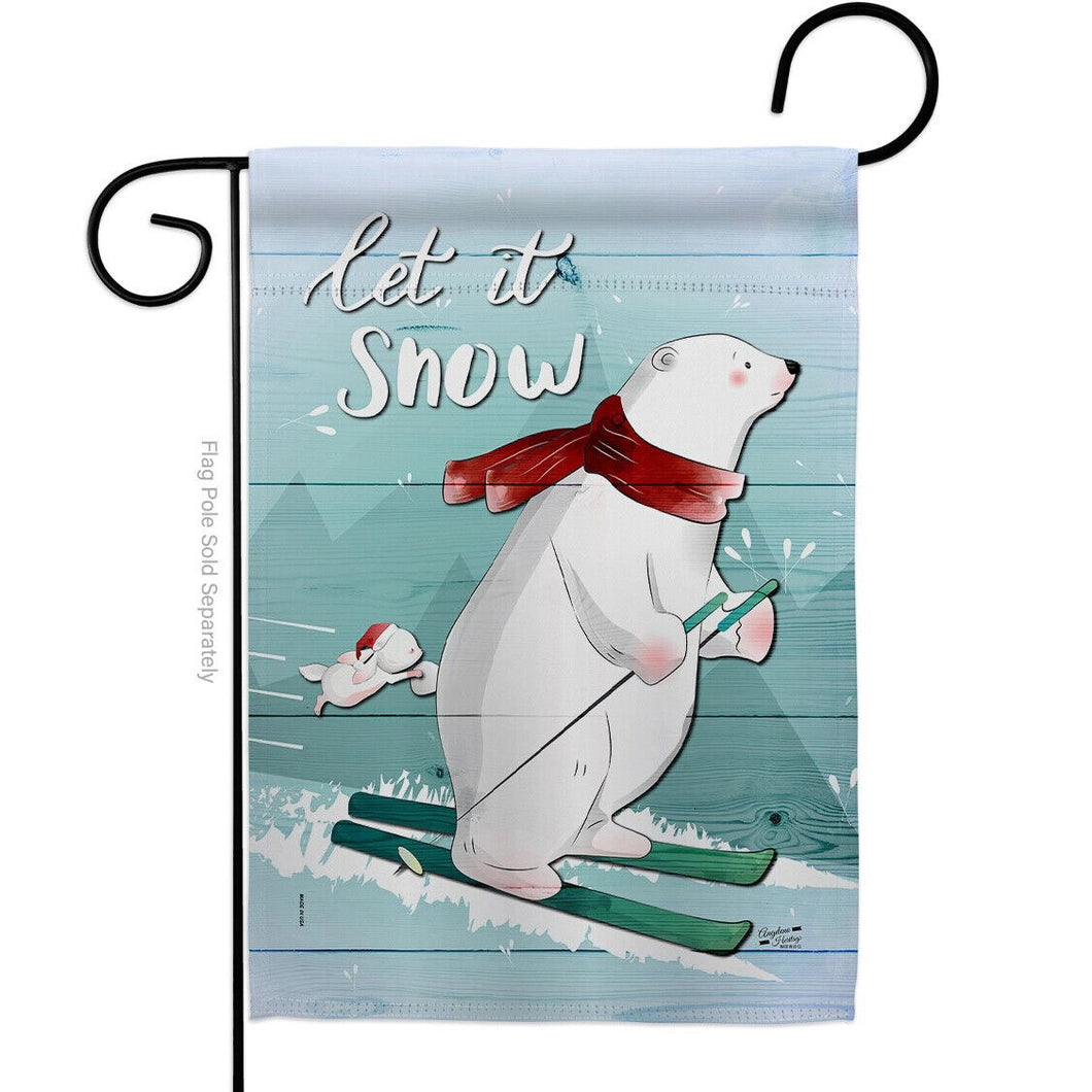Two Group Flag Let is Snowintertimeinteronderlandildlife Decor Flag