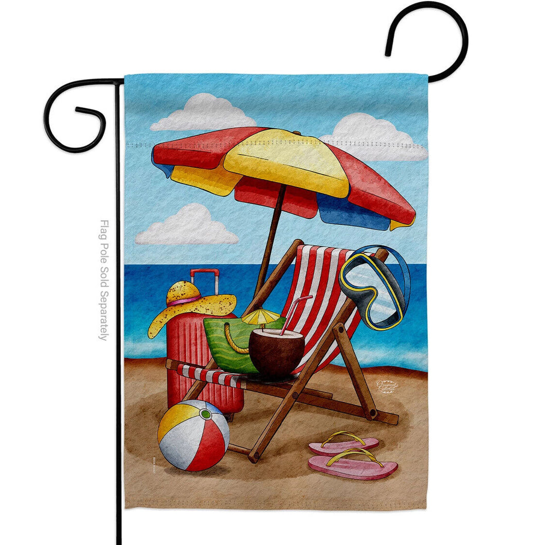 Two Group Flag Flag Beach Chair Fun Sun Garden House 2-Sided Home Décor