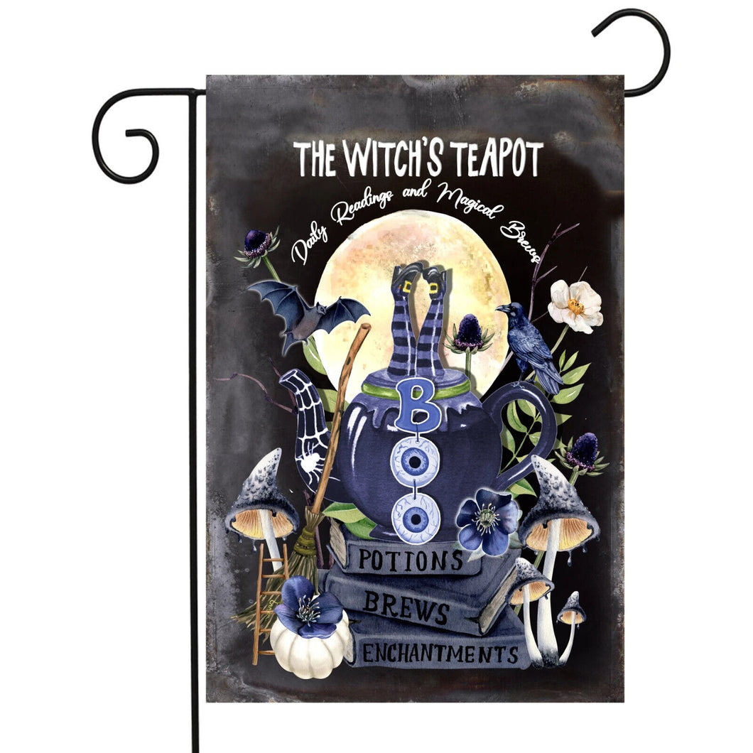 Flags Galore Theitches Tea Pot Garden Flag  Halloween