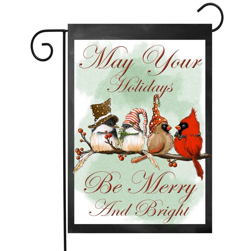 Flags Galore Birds on Branch Merry and Bright Garden Flag