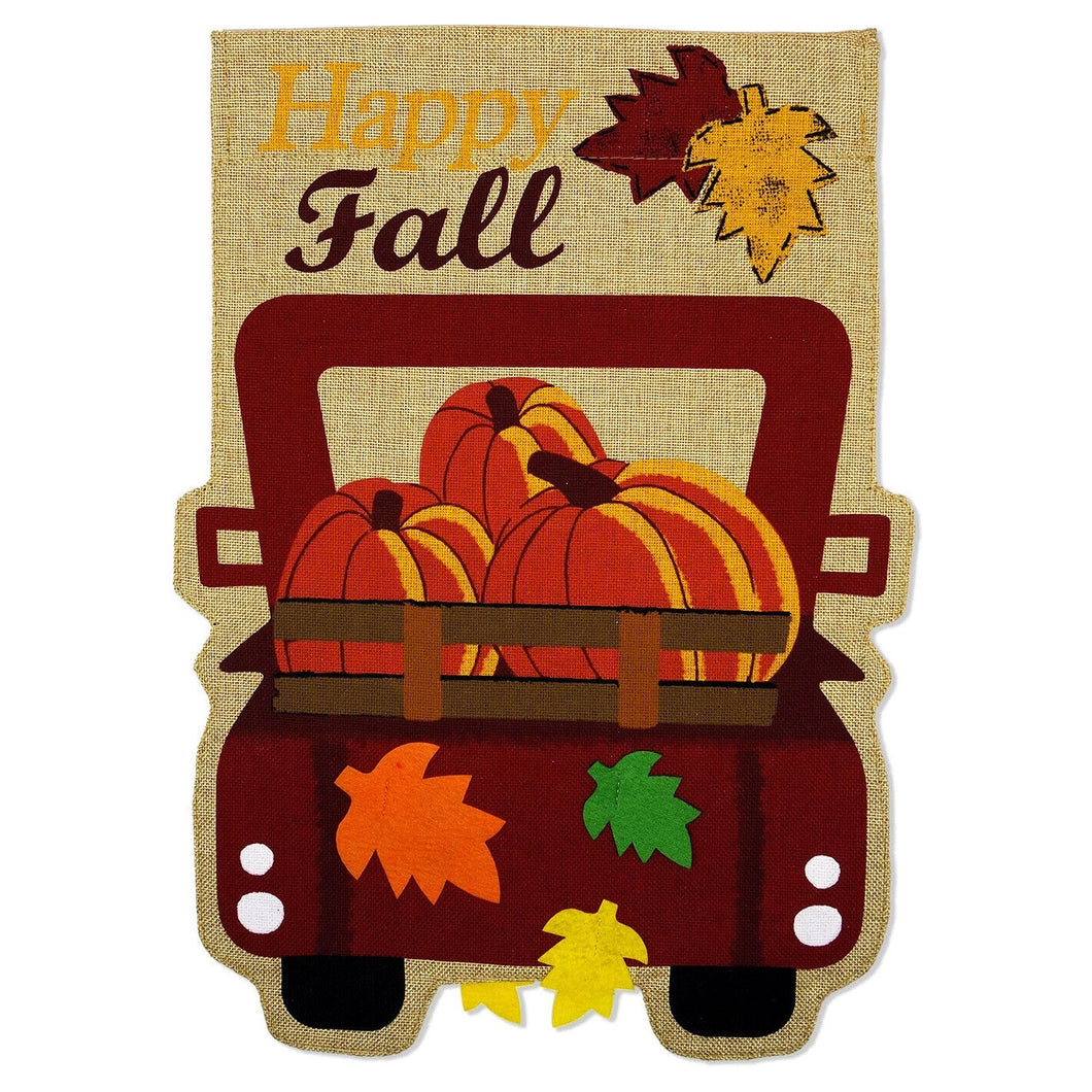 Two Group Flag Flag Happy Fall Pickup Burlap Harvest Autumn Vehicle