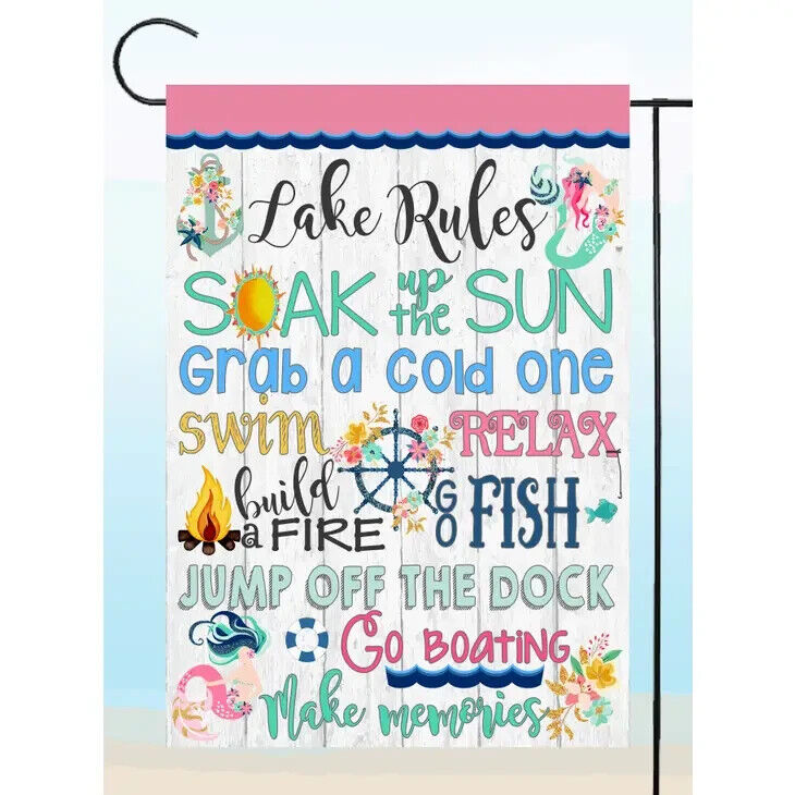 Flags Galore Lake Rules Garden Flag