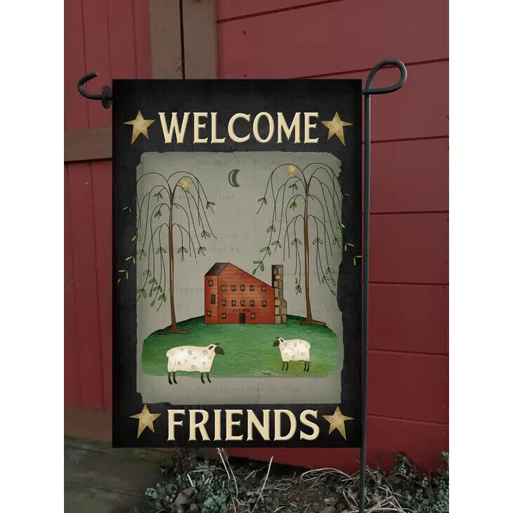 Flags Galoreelcome Friends Red Saltbox Garden Flag