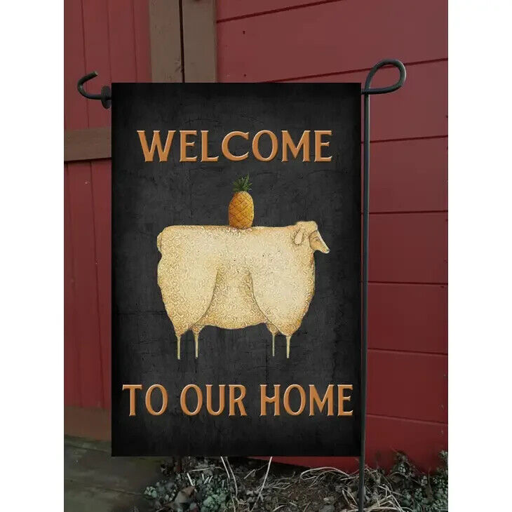 Flags Galoreelcome to Our Home Sheep Pineapple Garden Flag