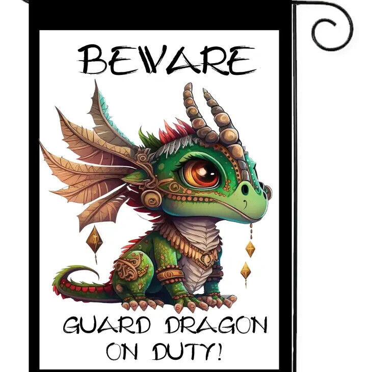 Flags Galore Beware of Dragon Garden Flag