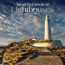 Load image into Gallery viewer, Browntrout World&#39;s Greatest Lighthouses 2024 12 x 12 Wall Calendar
