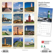 Load image into Gallery viewer, Browntrout World&#39;s Greatest Lighthouses 2024 12 x 12 Wall Calendar
