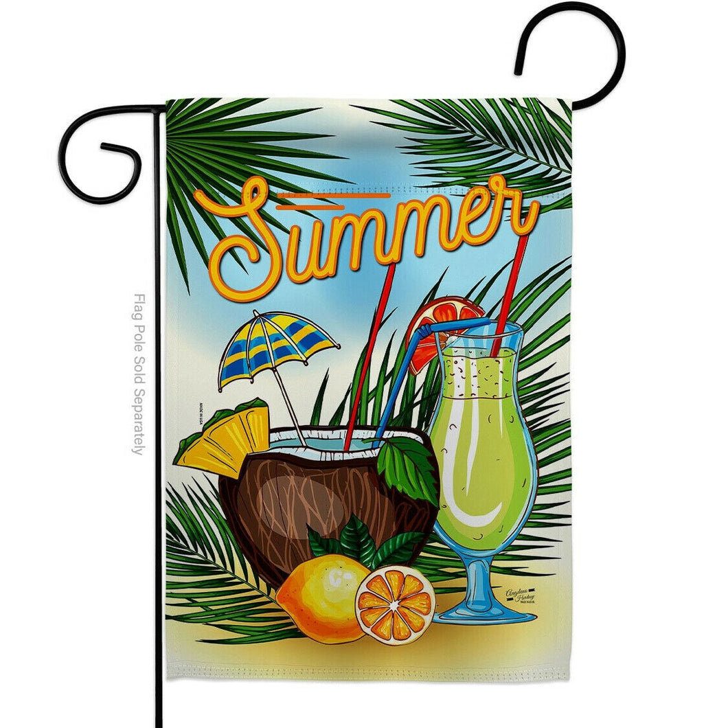 Two Group Flag Summer Drinks Beverages Cocktail Tropical Decor Flag