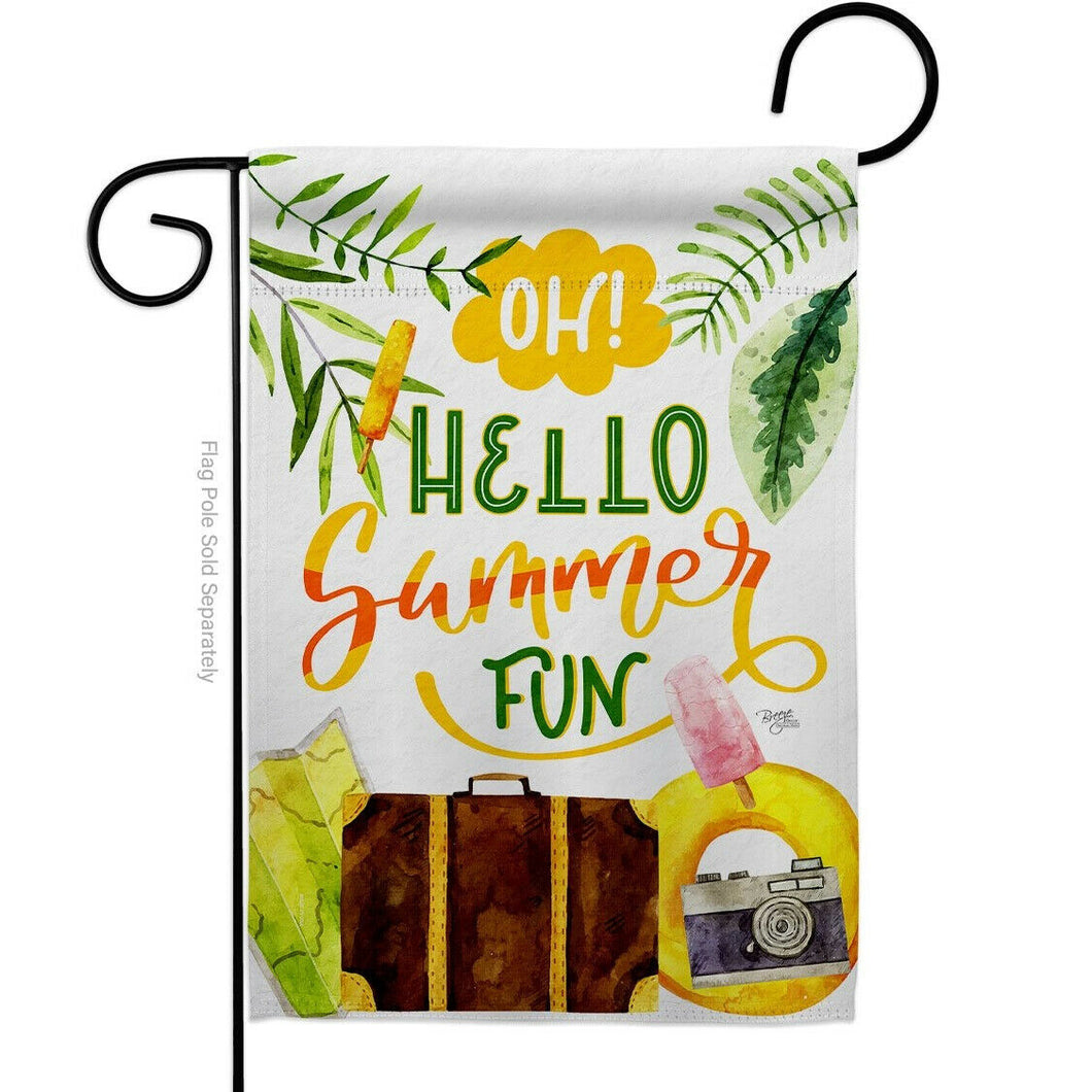 Two Group Flag Oh Summer Summertime Fun and Sun Decor Flag