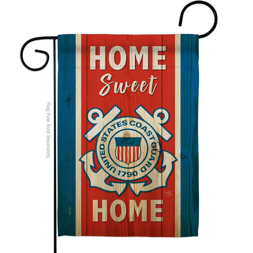 Two Group Flag Home Sweet Coast Guard Armed Forces Military Decor Flag