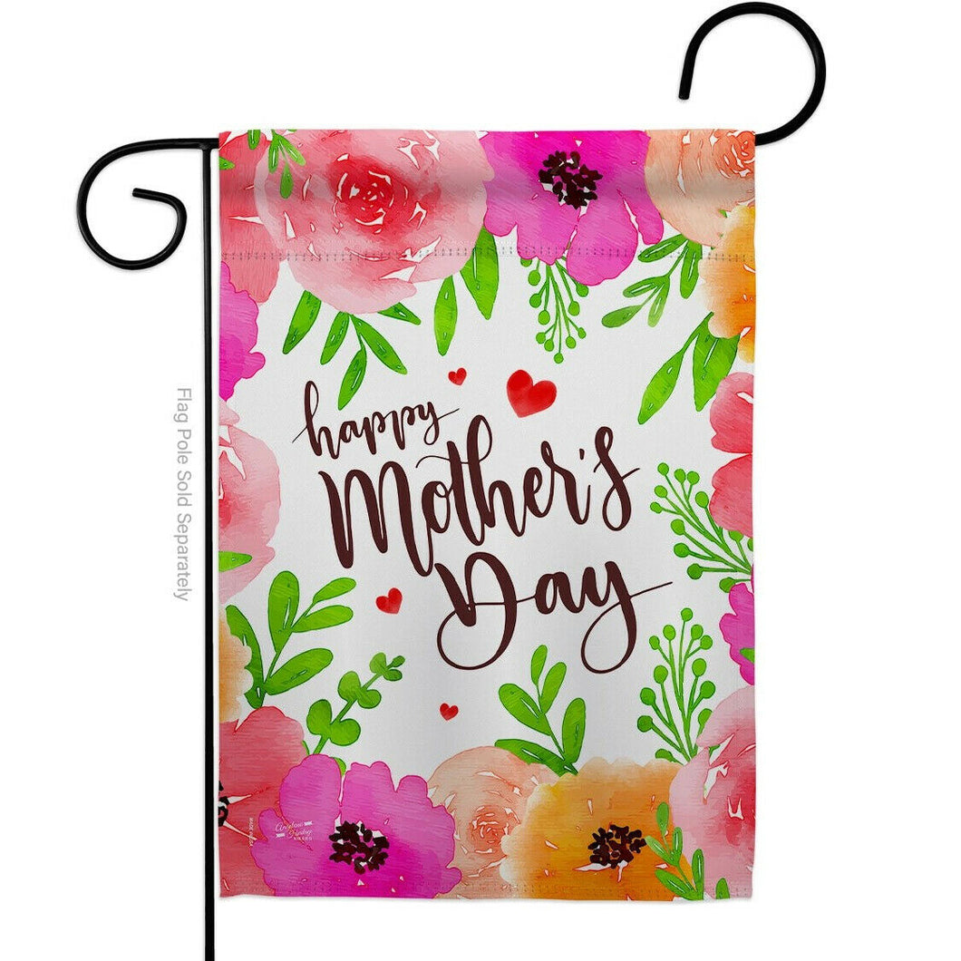 Two Group Flag Colorful Happy Mother's Day Family Mother Floral Decor Flag