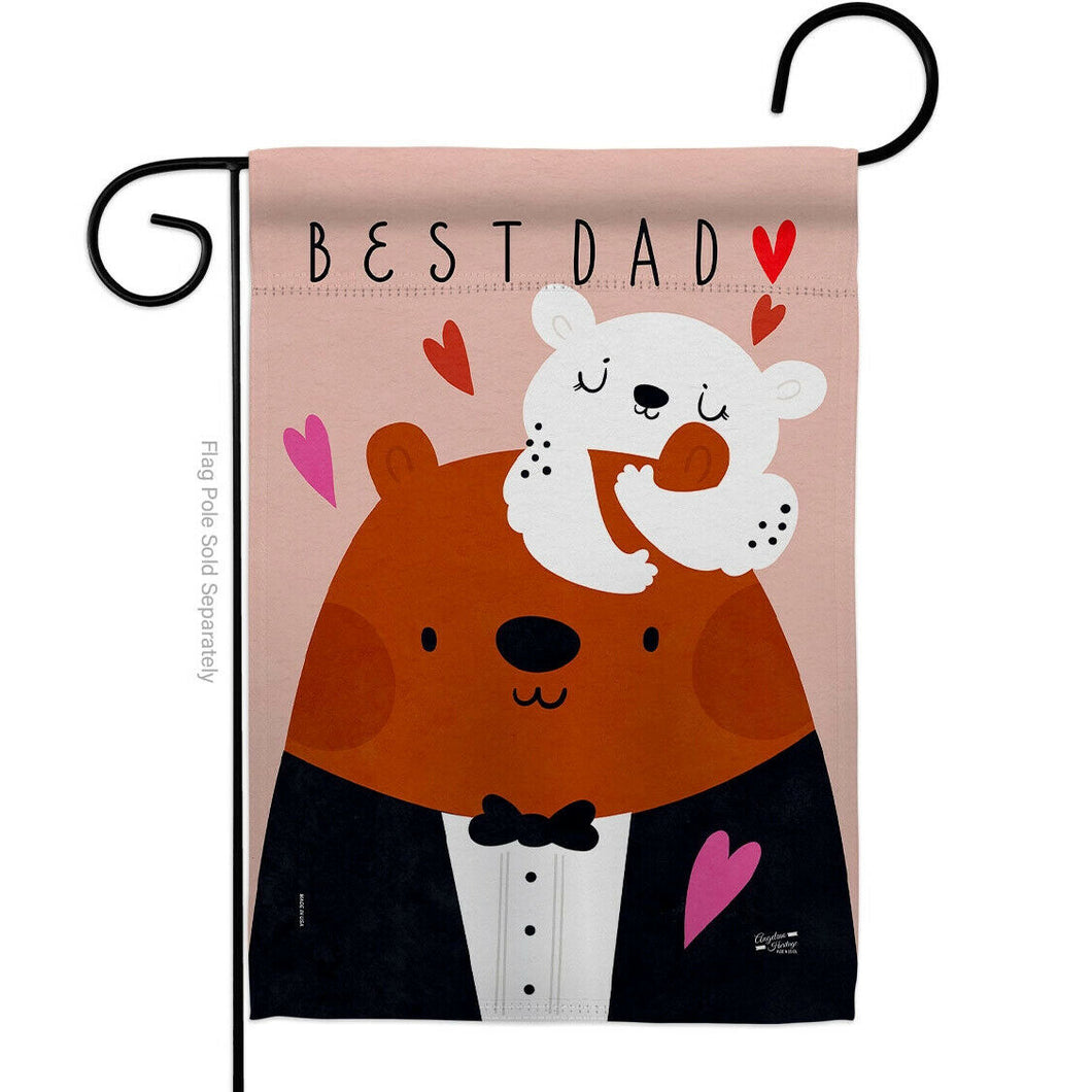 Two Group Flag Flag Best Dad Father Dayildlife Bear Garden House 2-Sided