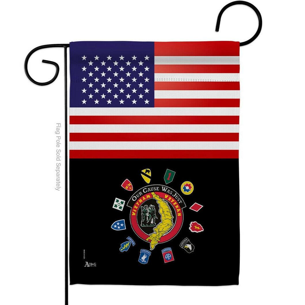Two Group Flag US Vietnam Veteran Armed Forces Military Service USA Flag