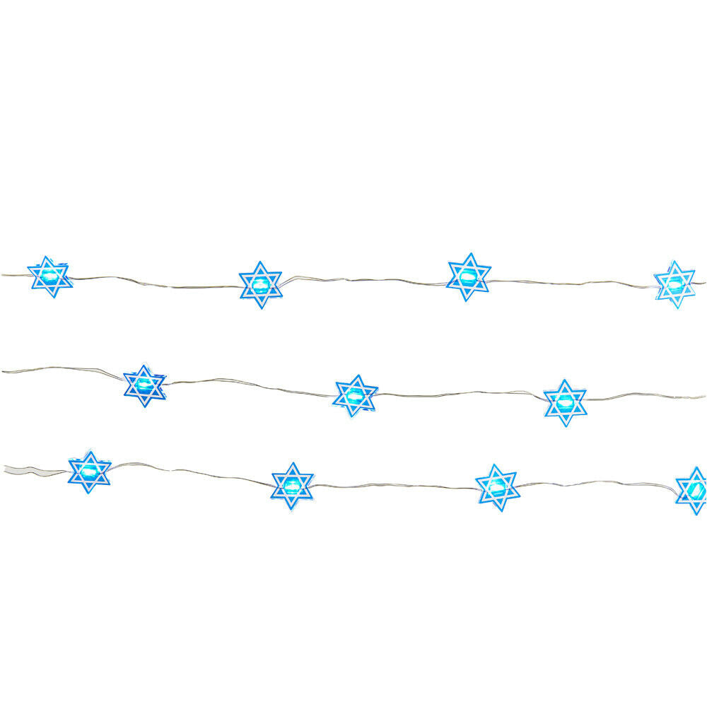 Battery-Operated Star Of David LED Fairy Light Set