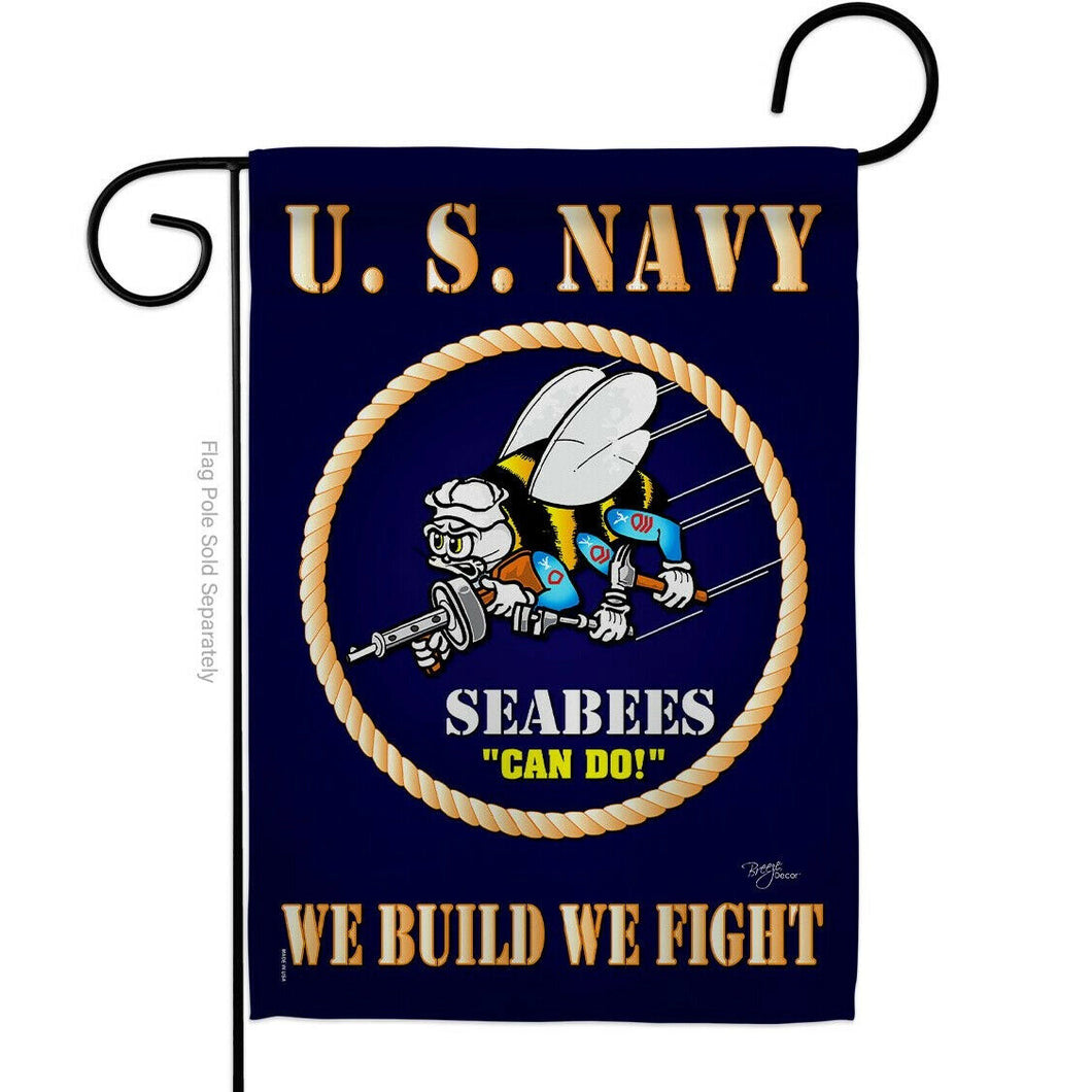Two Group Flag Sea Bees Armed Forces Military Navy Decor Flag