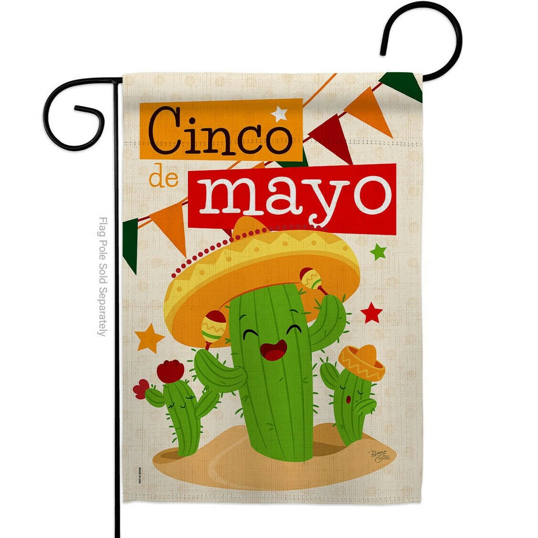 Two Group Flag Cactus Fiesta Cinco de Mayo Summertime Mexico Decor Flag