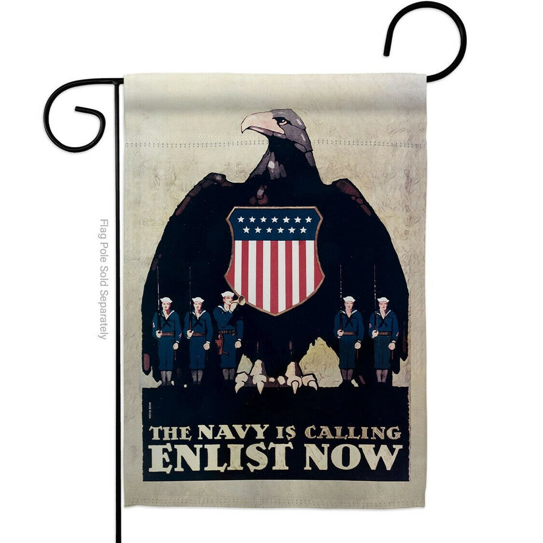 Two Group Flag Calling Enlist Now Military Navy US Historic Decor Flag