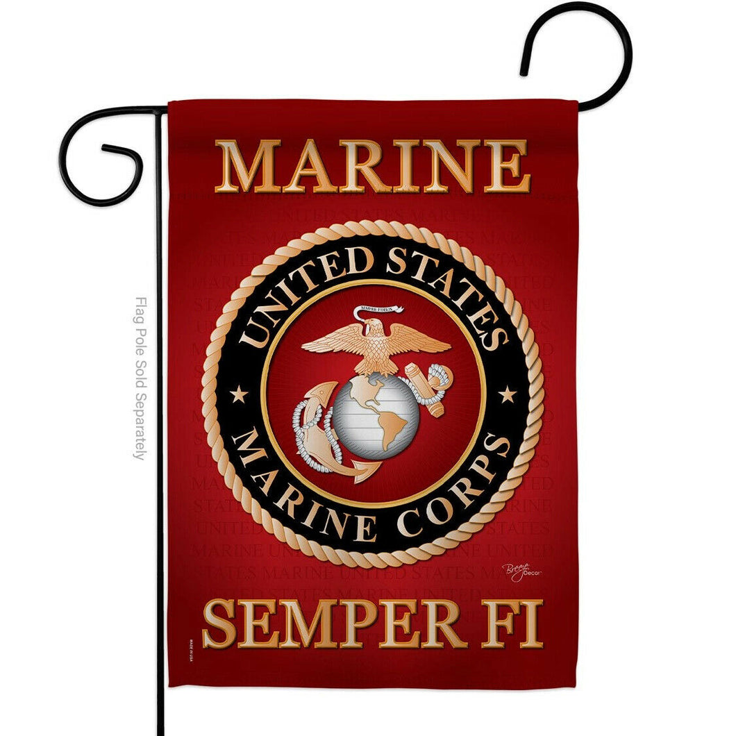Two Group Flag Marine Corps Armed Forces Military Decor Flag
