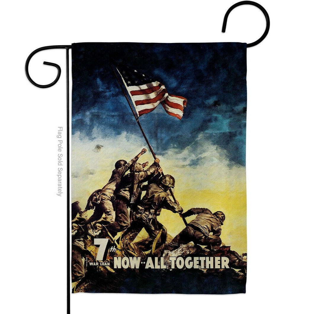 Two Group Flag All Together Armed Forces Military Marine Corps US Flag