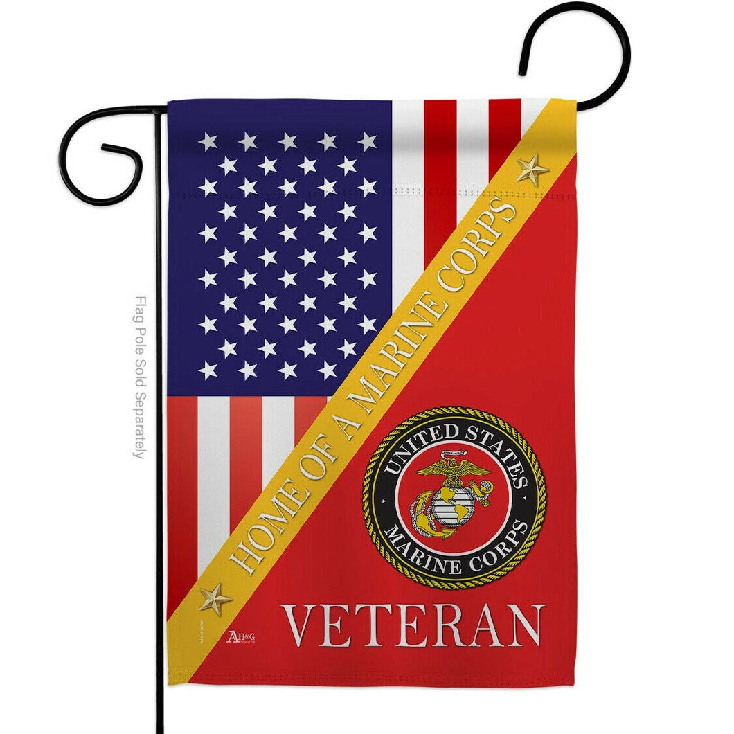 Two Group Flag Home of Marine Corps Armed Forces Military USA Veteran Flag