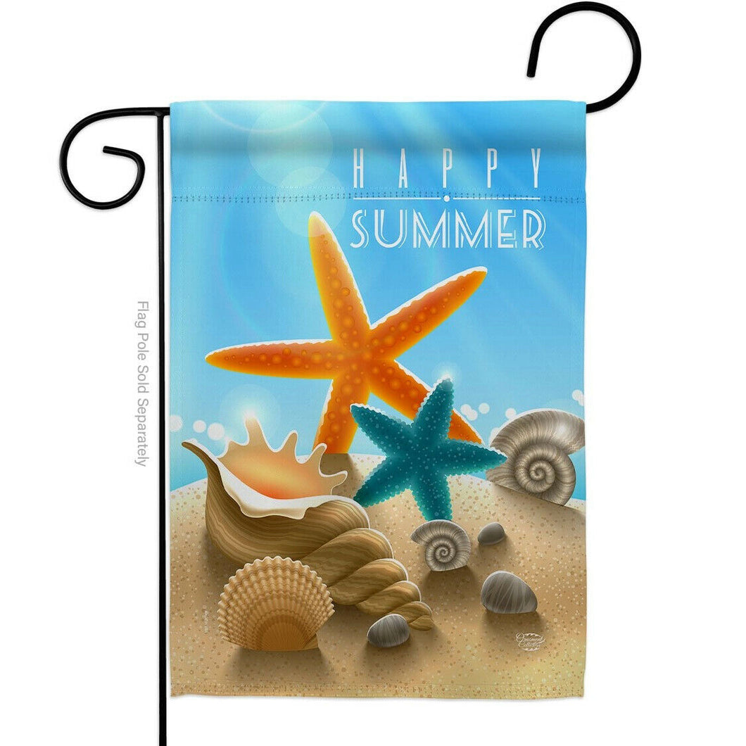 Two Group Flag Summer Shells Coastal Nautical Beach Decor Flag