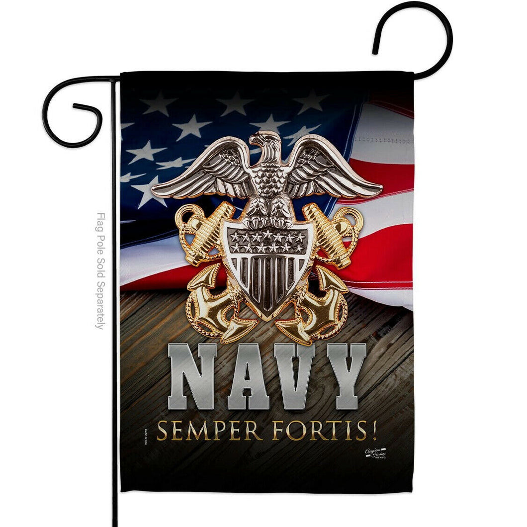 Two Group Flag US Navy Semper Fortis Armed Forces Military Decor Flag