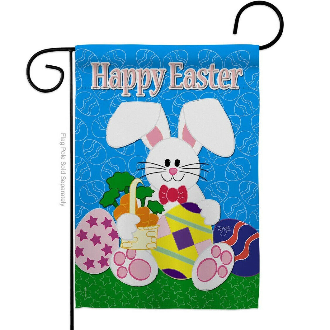 Two Group Flag Happy Bunny Springtime Easter Critter Vegetable Decor Flag