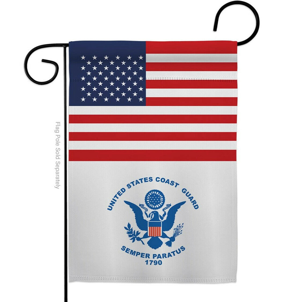 Two Group Flag US Coast Guard Armed Forces Military USA Decor Flag