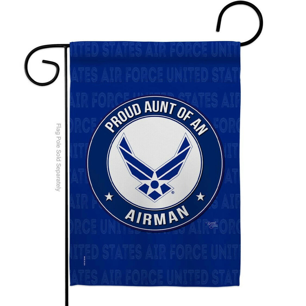 Two Group Flag Proud Aunt Airman Armed Forces Military Air Force Decor Flag