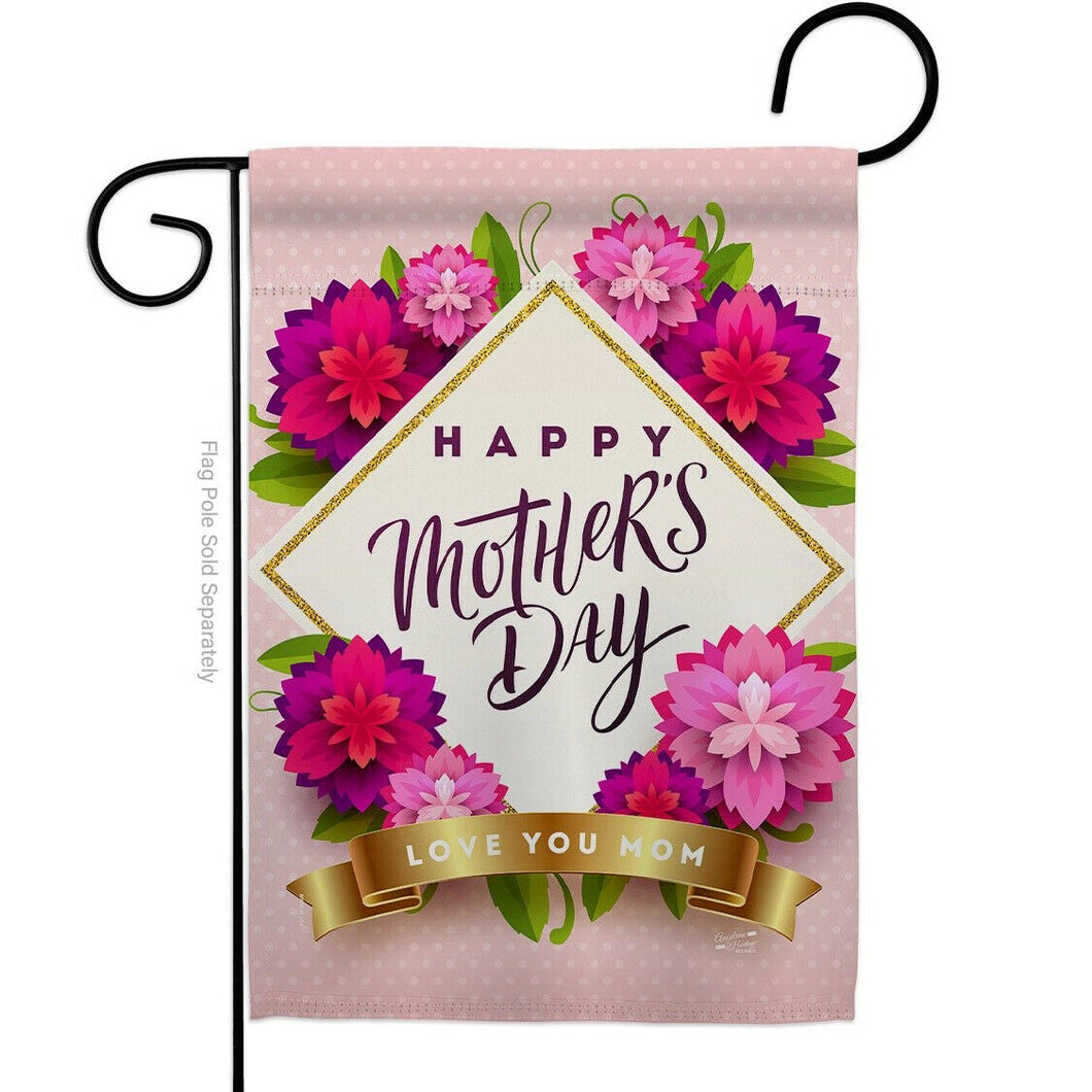 Two Group Flag Pink Mother Day Family Floral Decor Flag