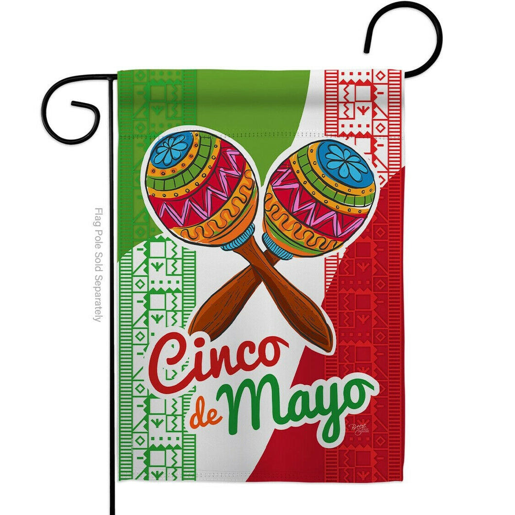 Two Group Flag Maracas Cinco de Mayo Summertime Mexico Decor Flag