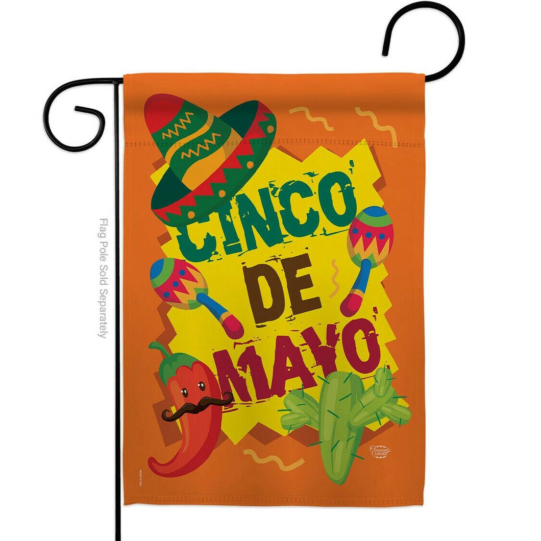 Two Group Flag Cinco de Mayo Summertime Vegetable Mexico Decor Flag