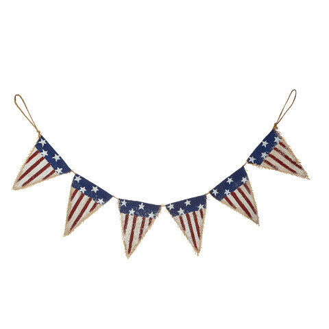 Darice Patriotic Burlap Pennant: Red/White/Blue - 47.2 inches