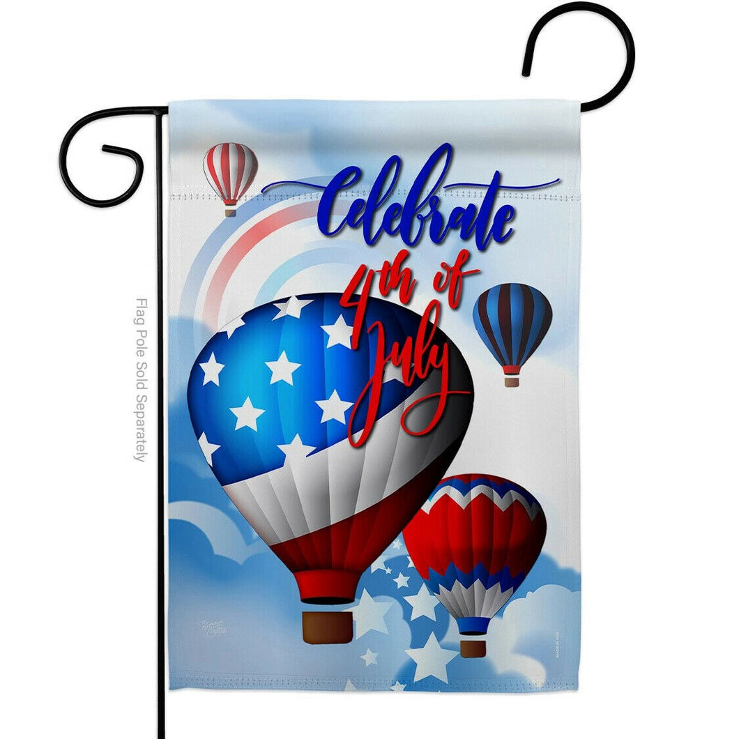 Two Group Flag July 4th Hot Air Balloon Americana Fourth of Decor Flag
