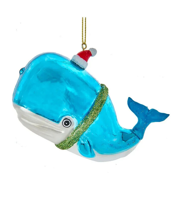 Glass Whale Ornament T3290