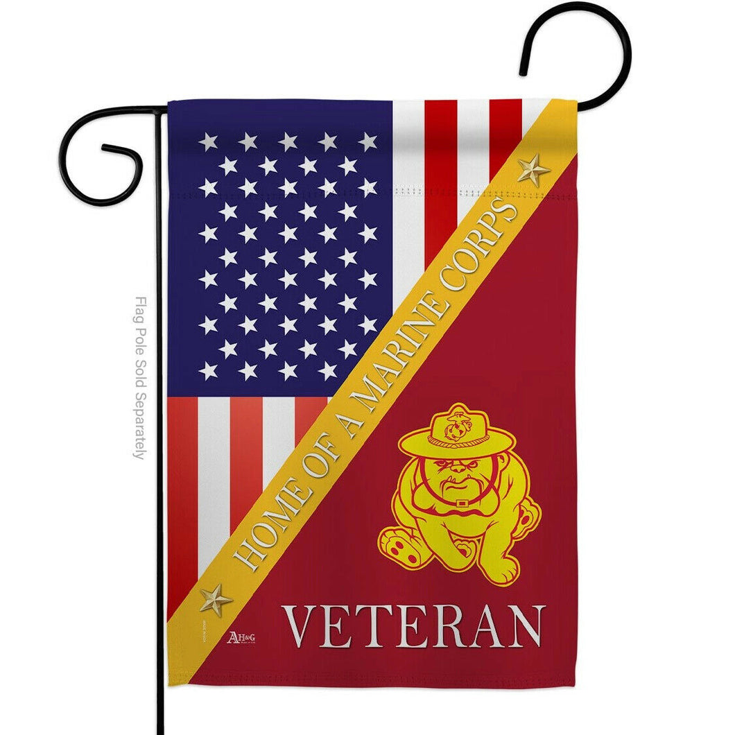 Two Group Flag Home of USMC Military Marine Corps USA Veteran Decor Flag