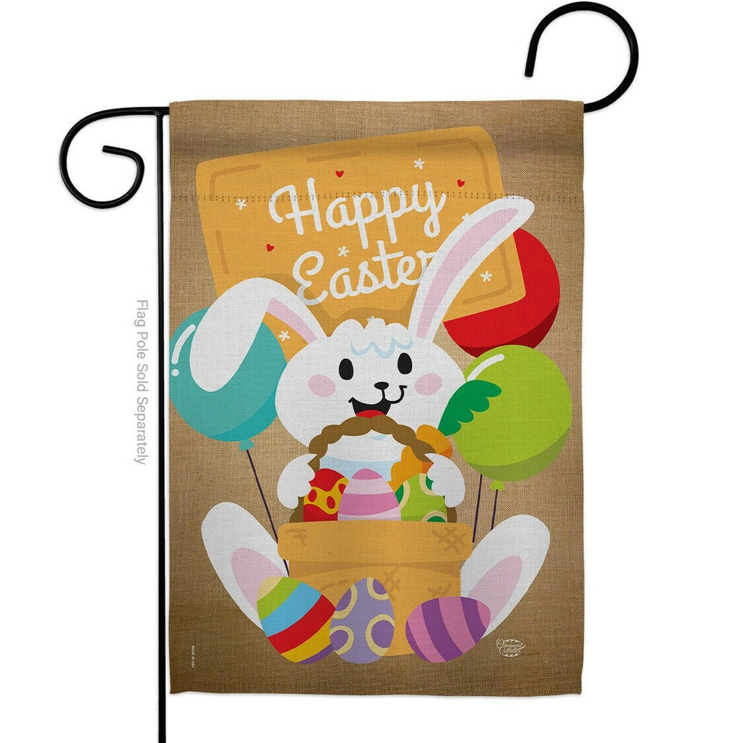 Two Group Flag Colorful Happy Easter Eggith Bunny Springtime Critter Flag